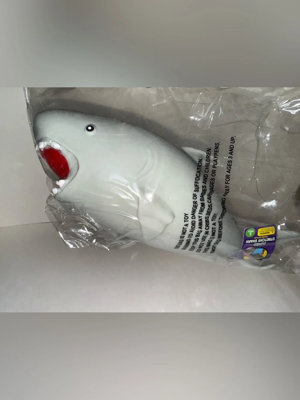 Craft Squishible Jumbo Squish Shark Tactile Squeeze Toy Gray, Ages 3-11  Squishy